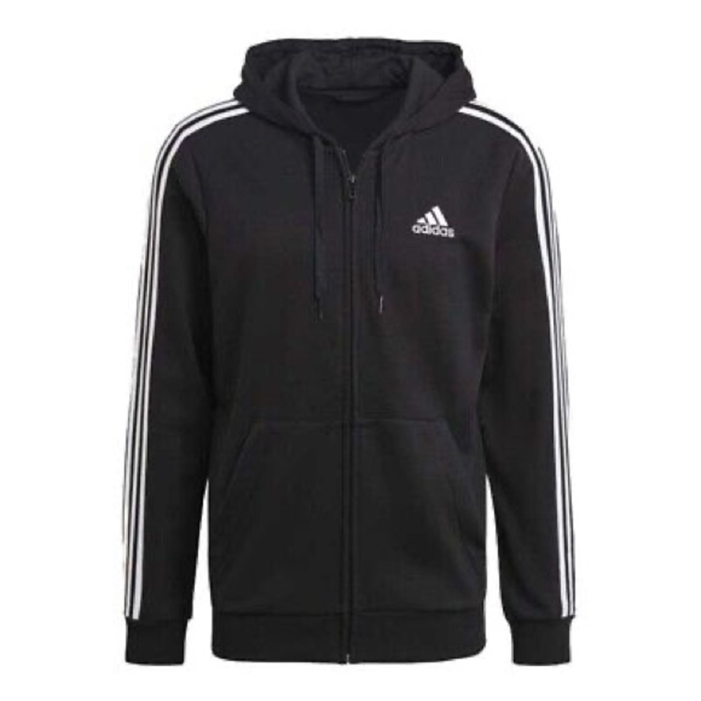 Adidas Essentials French Terry 3-Stripes Full-Zip Hoodie